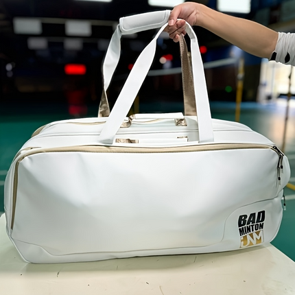JNM Badminton Sport Bag (BAG-004)White Large Capacity 9PC