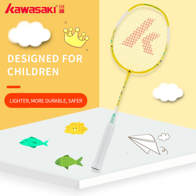 Kawasaki Happy Kids Badminton Single Racket Model 605 yellow