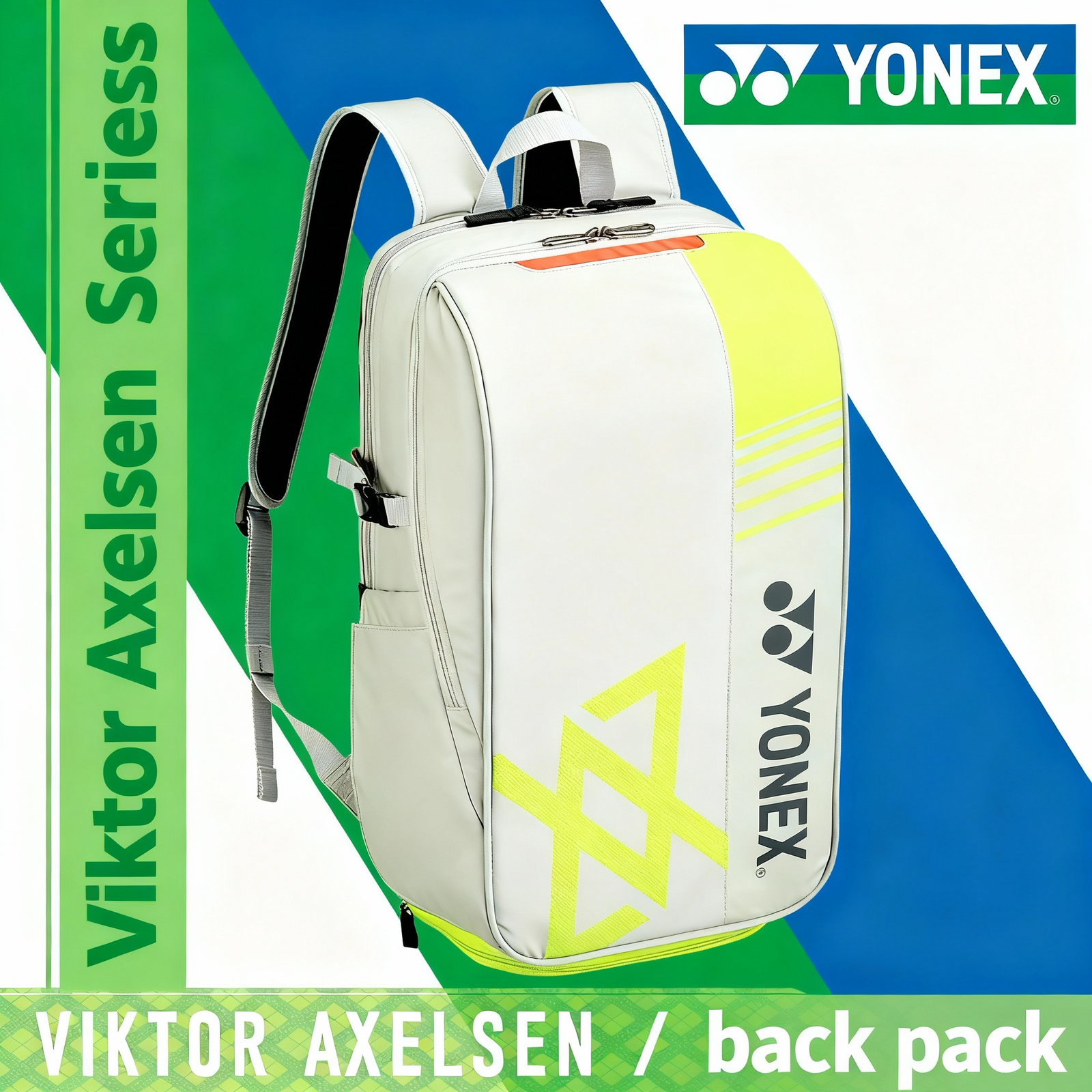 YONEX Club Backpack VA Viktor Axelsen Collection BA52512VEX Grayish Beige Badminton Bag product image - YONEX Badminton
