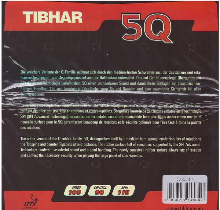 Tibhar 5Q Table Tennis Rubber