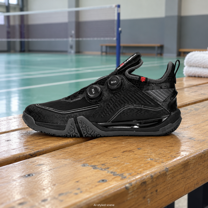 Li-Ning Saga II Max BOA Badminton Shoes - AI-styled court-side supplementary scene (20261022)