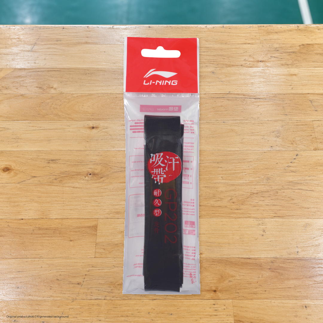 Li-Ning GP202 Badminton Overgrip - Single - original product photo with AI-generated background (pixel composite 20261022)
