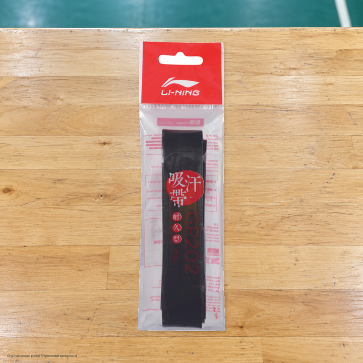 Li-Ning GP202 Badminton Overgrip - Single - original product photo with AI-generated background (pixel composite 20261022)