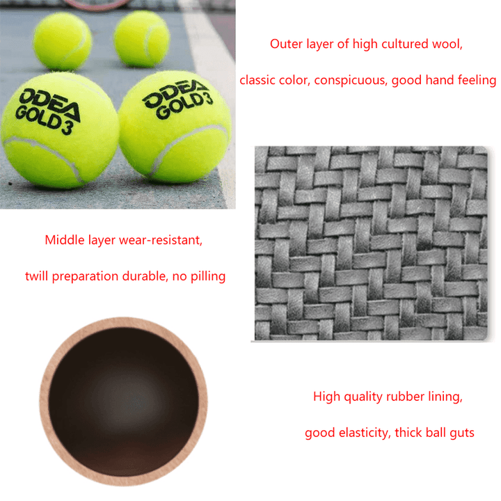 ODEA Gold Training Tennis Balls  (Rebound 140-148CM ITF) 60 Pcs