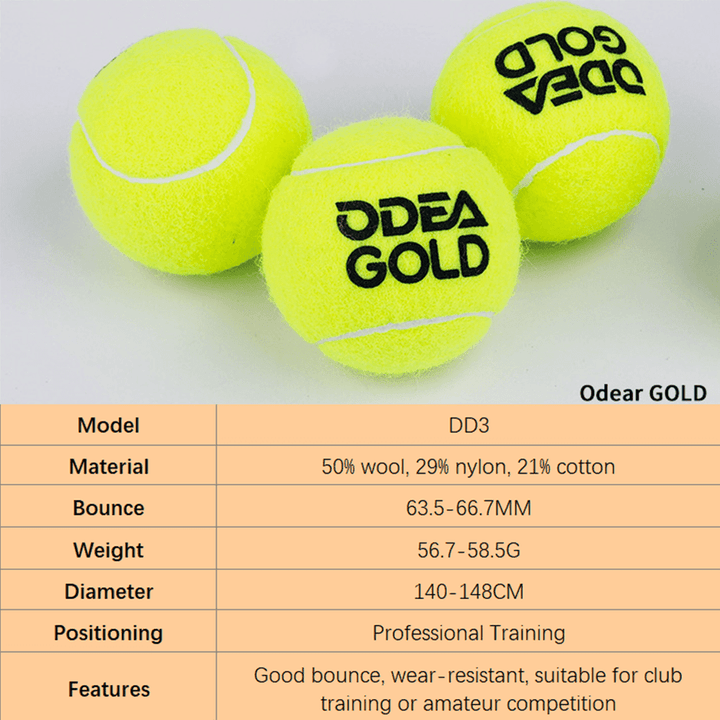 ODEA Gold Training Tennis Balls  (Rebound 140-148CM ITF) 60 Pcs