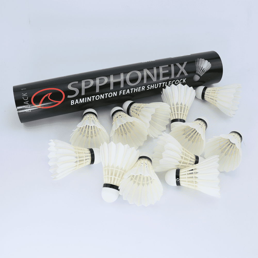 SPPHONEIX Black Badminton Shuttlecocks Gooes Feather (Tournament LEVEL)