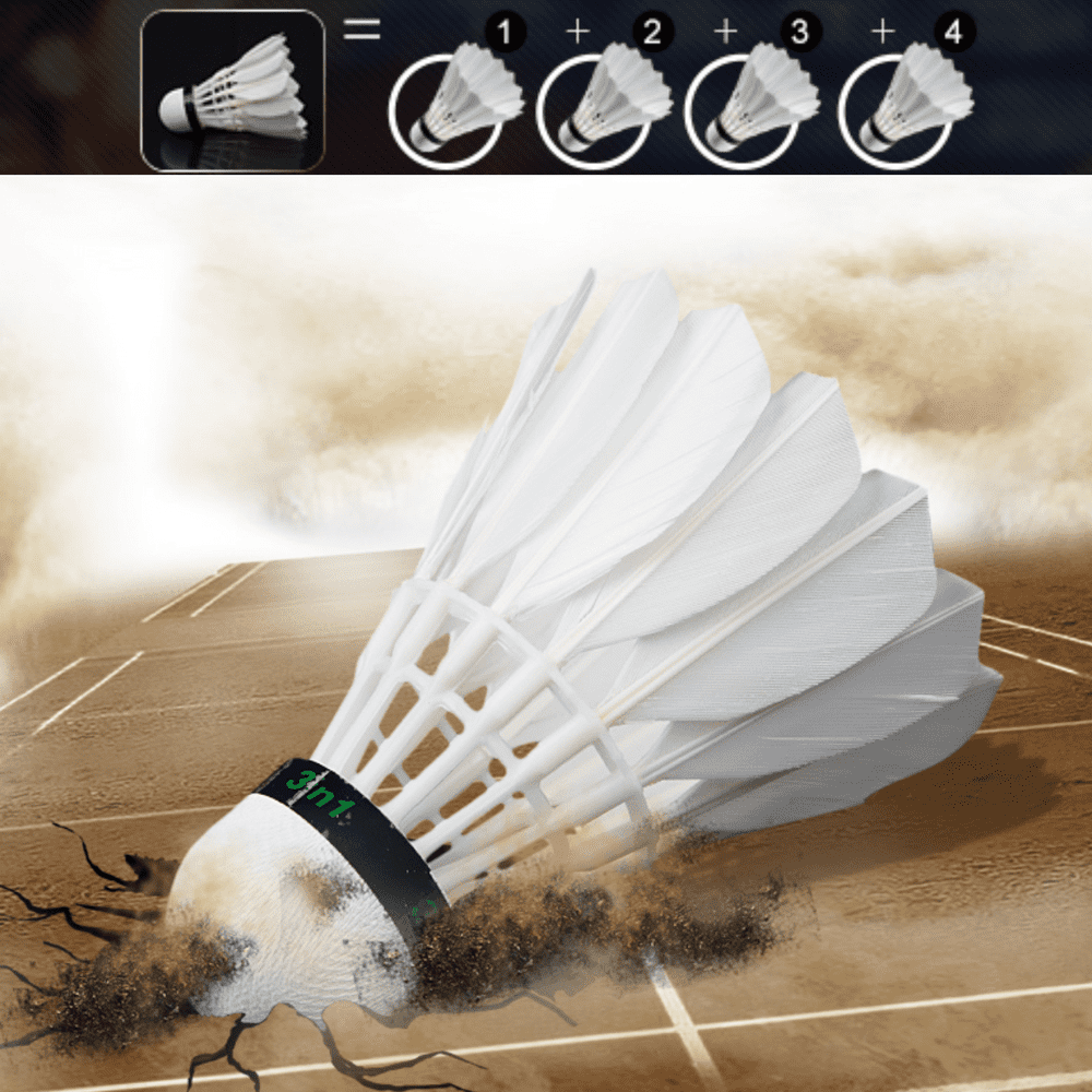 3-in-1 Hybrid Badminton Shuttlecocks | Plastic Frame & Real Feathers ...