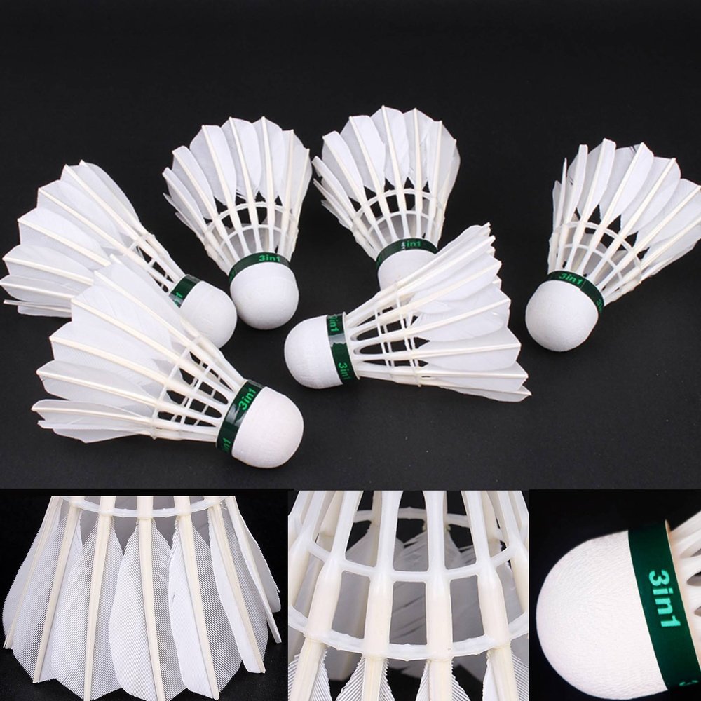 3-in-1 Hybrid Badminton Shuttlecocks | Plastic Frame & Real Feathers ...